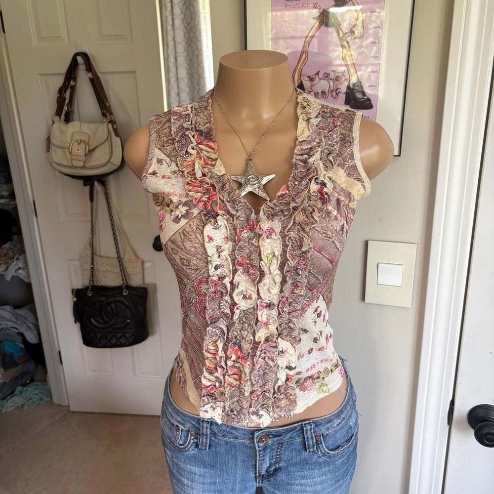 00s floral patchwork tank top (size M)